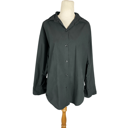 Sienna Blair high-low oversized black shirt | size medium 10