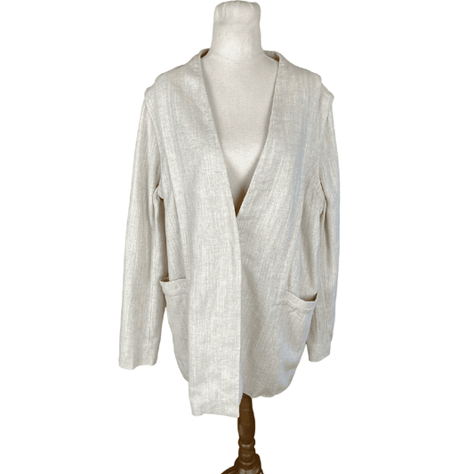 NEW with tag- Max Annie Linen Blend Blazer in Natural Marle | size 14 RRP $179.99