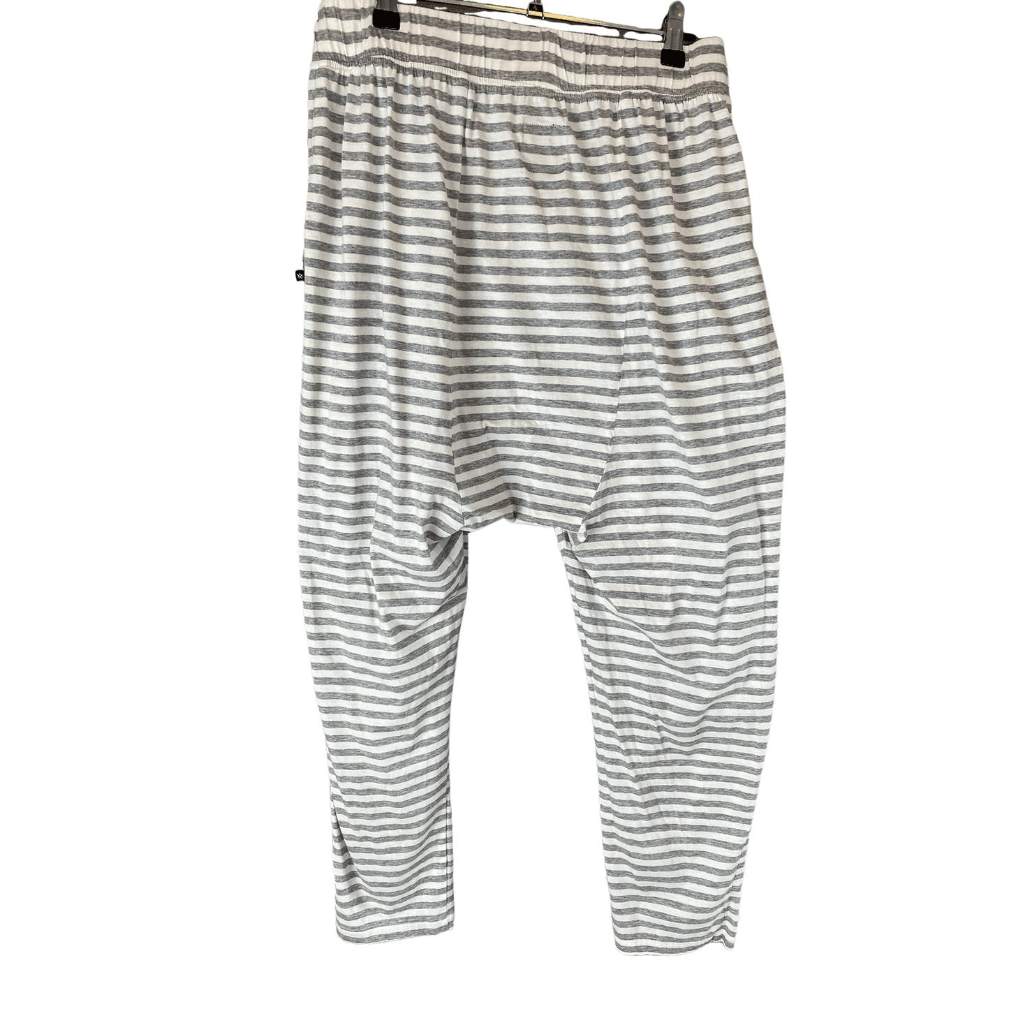 Moochi grey and white drop-crotch pants | size 14-16