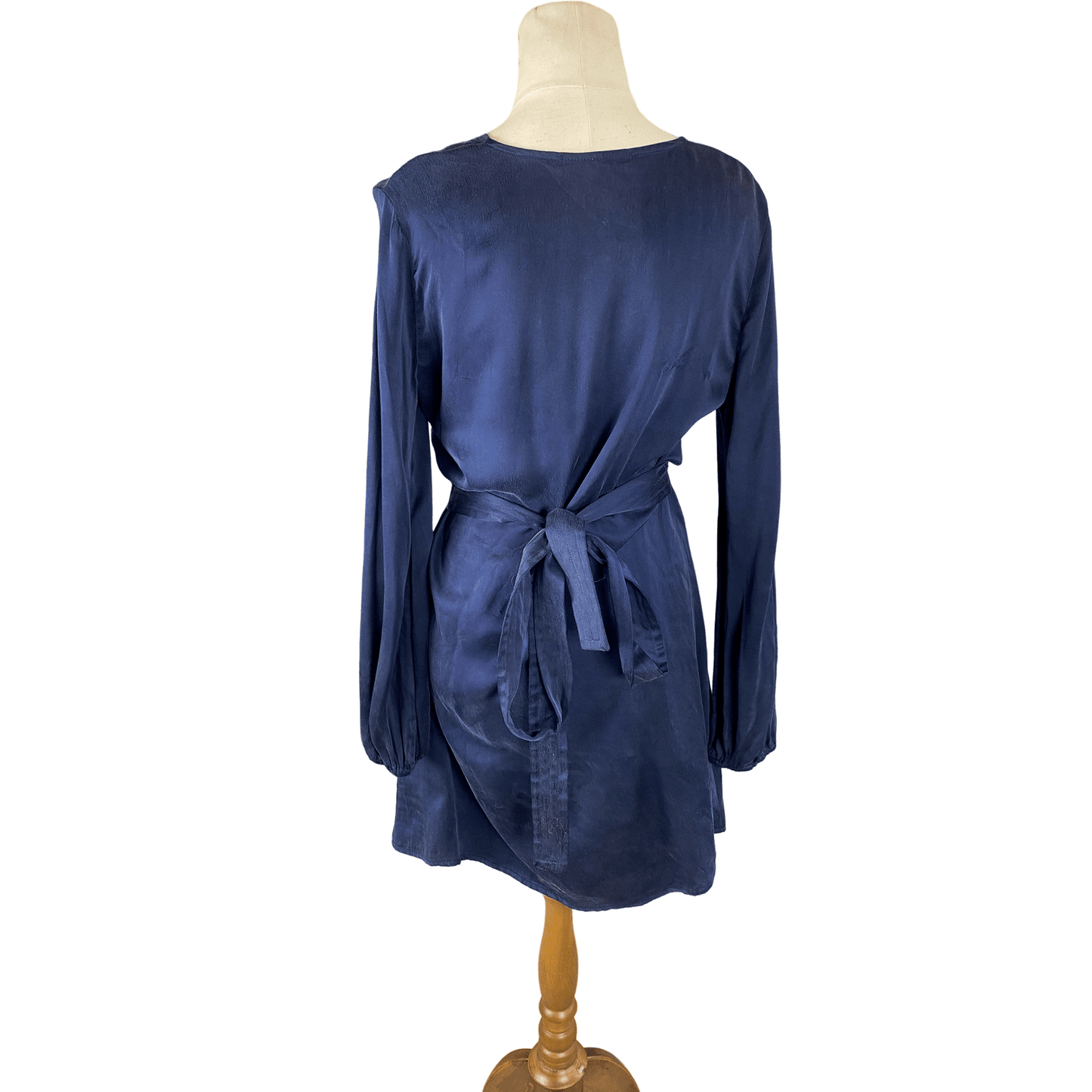 Ruby 100% silk navy wrap dress | size 6