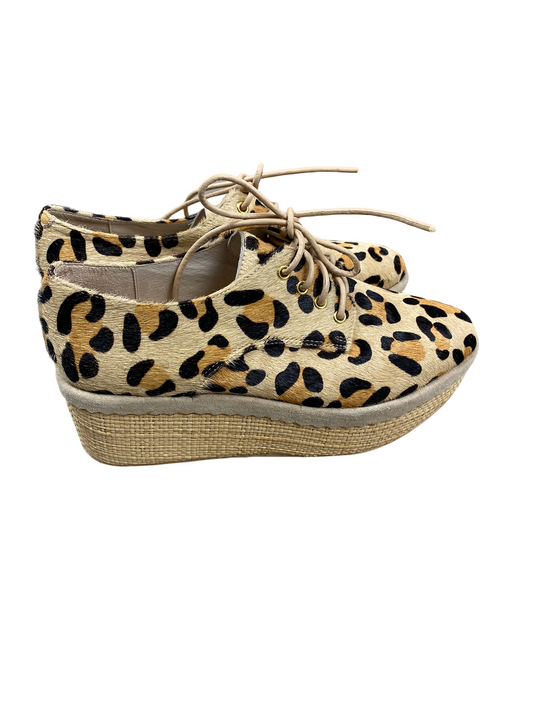 Ruby (as new) leopard short fur platform lace-ups | size 7 or EU 37