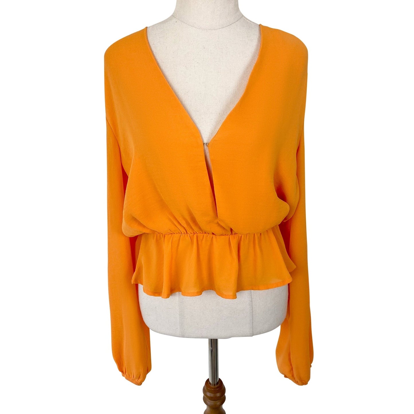 Glassons orange v neck top | size 10