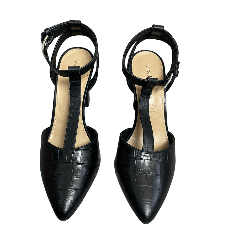 Isabella Anselmi black crocodile print heels | size 8 or EU38