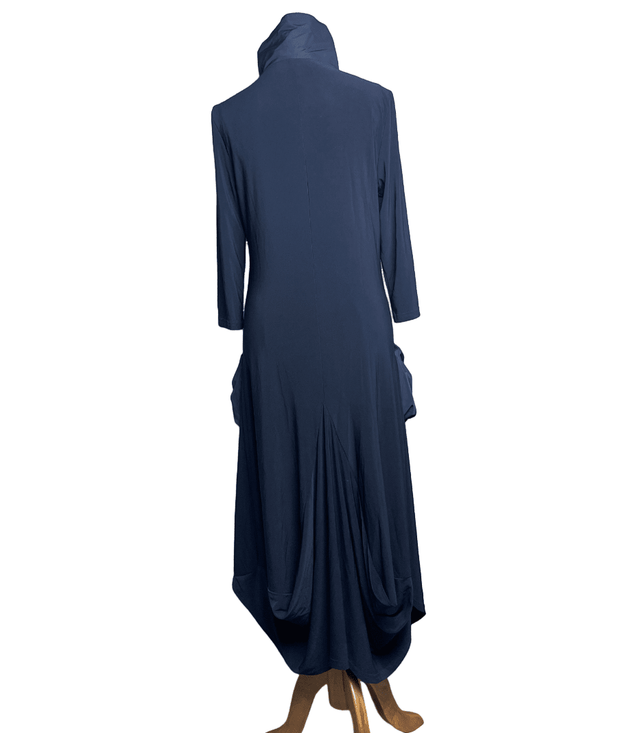 Joseph Ribkoff navy high neck dress | size 10