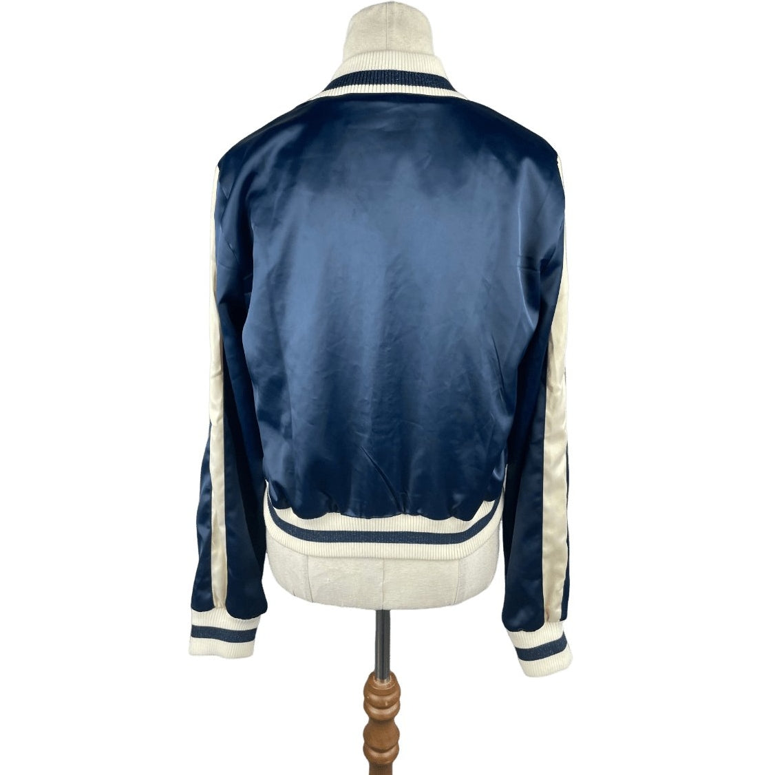 Lily Y2K 90's navy and cream bomber jacket | size 8-10