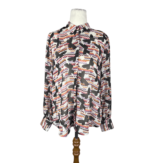 Lindex Missoni butterfly print shirt | size 8