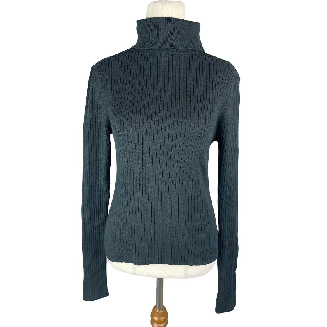 Lulu & Rose rib black turtle neck jumper | size 8