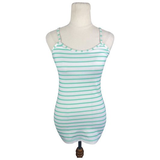 Lululemon white and green stripe tank | size 10 NZ or Lululemon size 6