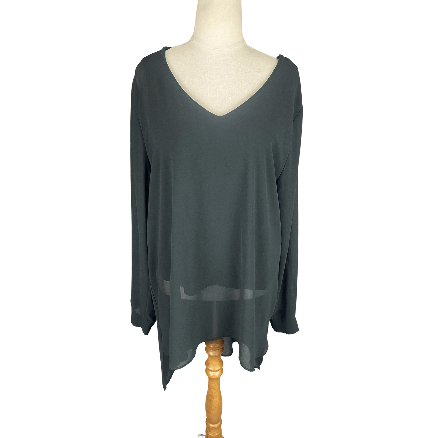 Max black high-low long sleeve top | size 16