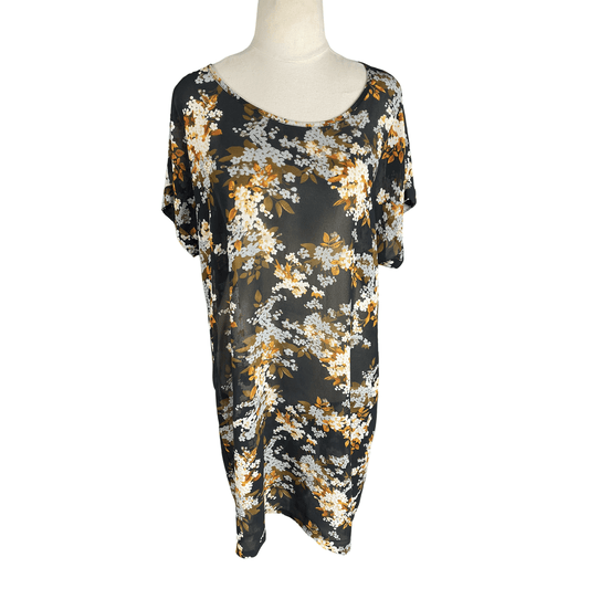 Memo sheer floral slip dress | size 16