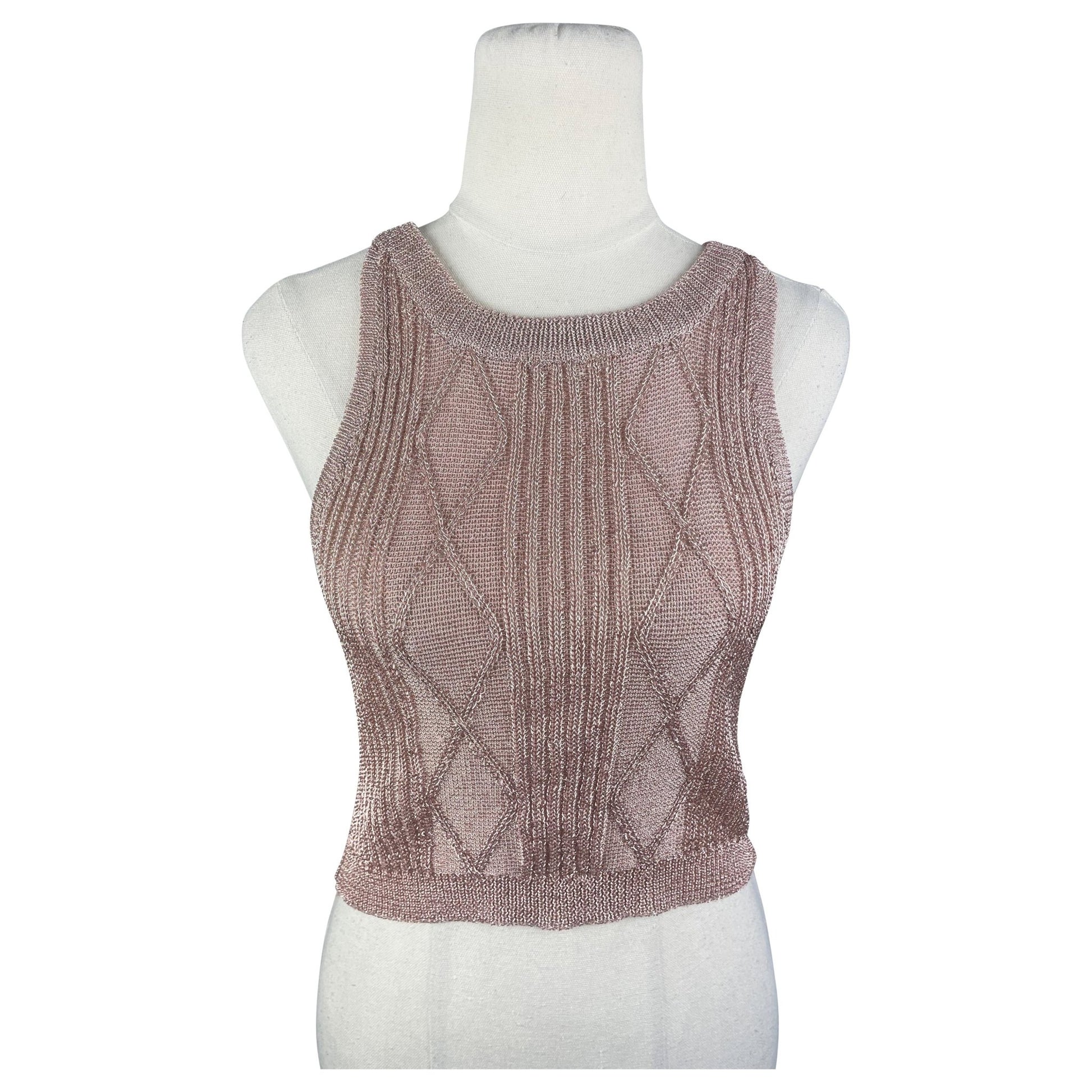 NEW - Mirrou rosegold ribbed tank top | size 10-12 | RRP $25.99