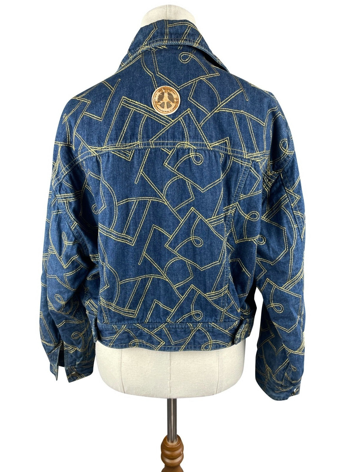 Moschino denim jacket w gold thread | size 8