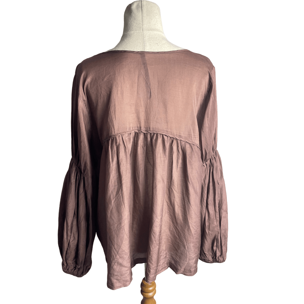 NYNE silk blend mauve blouse | size 14