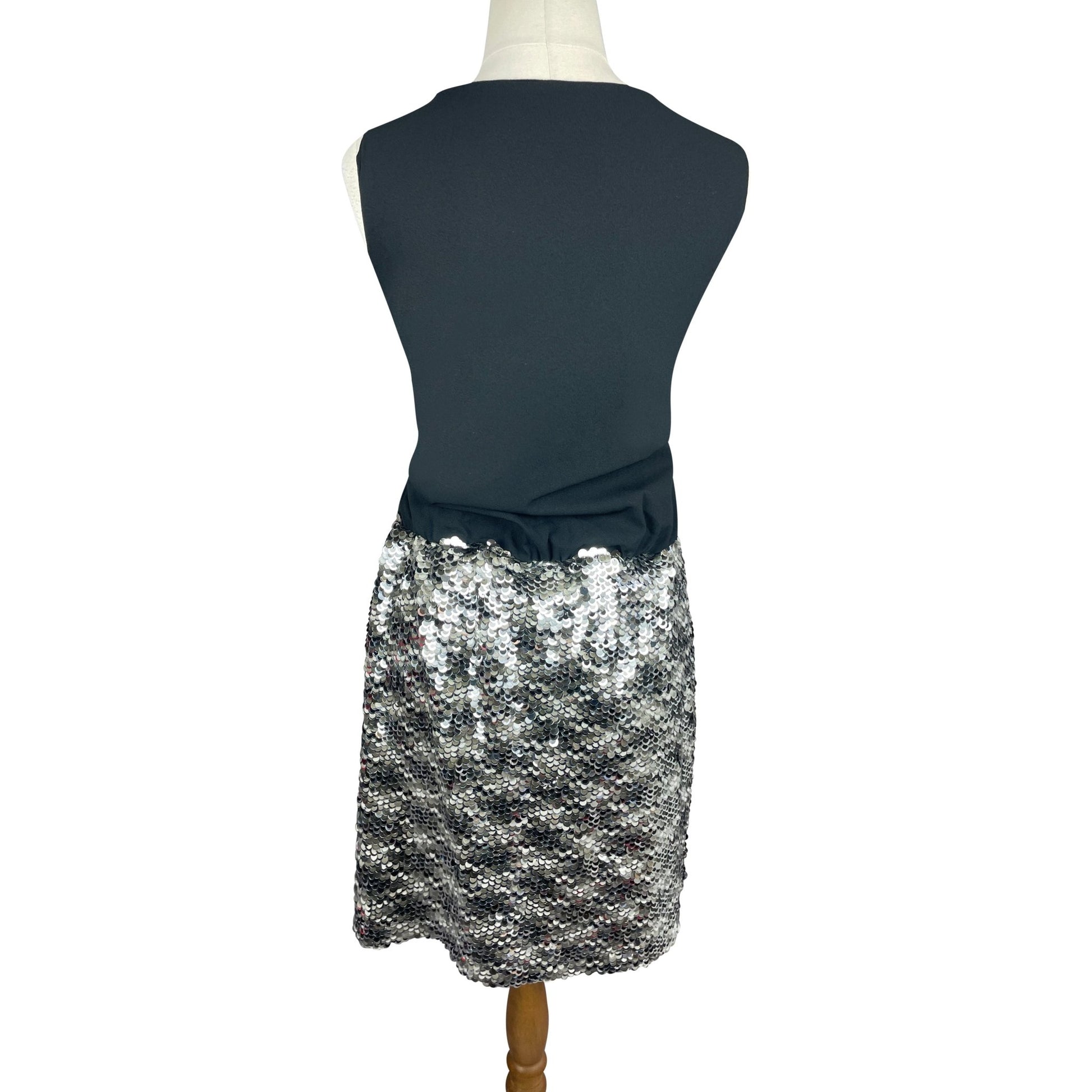 Pagani black dress w silver sequin skirt | size 12