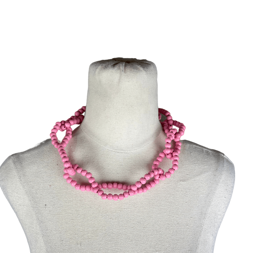 Pink beaded necklace | 55cm