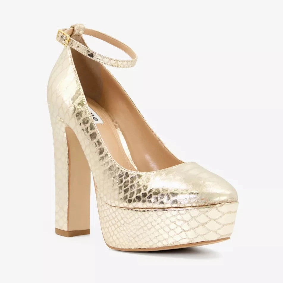 Dune gold metallic heels | size 8 or EU 38