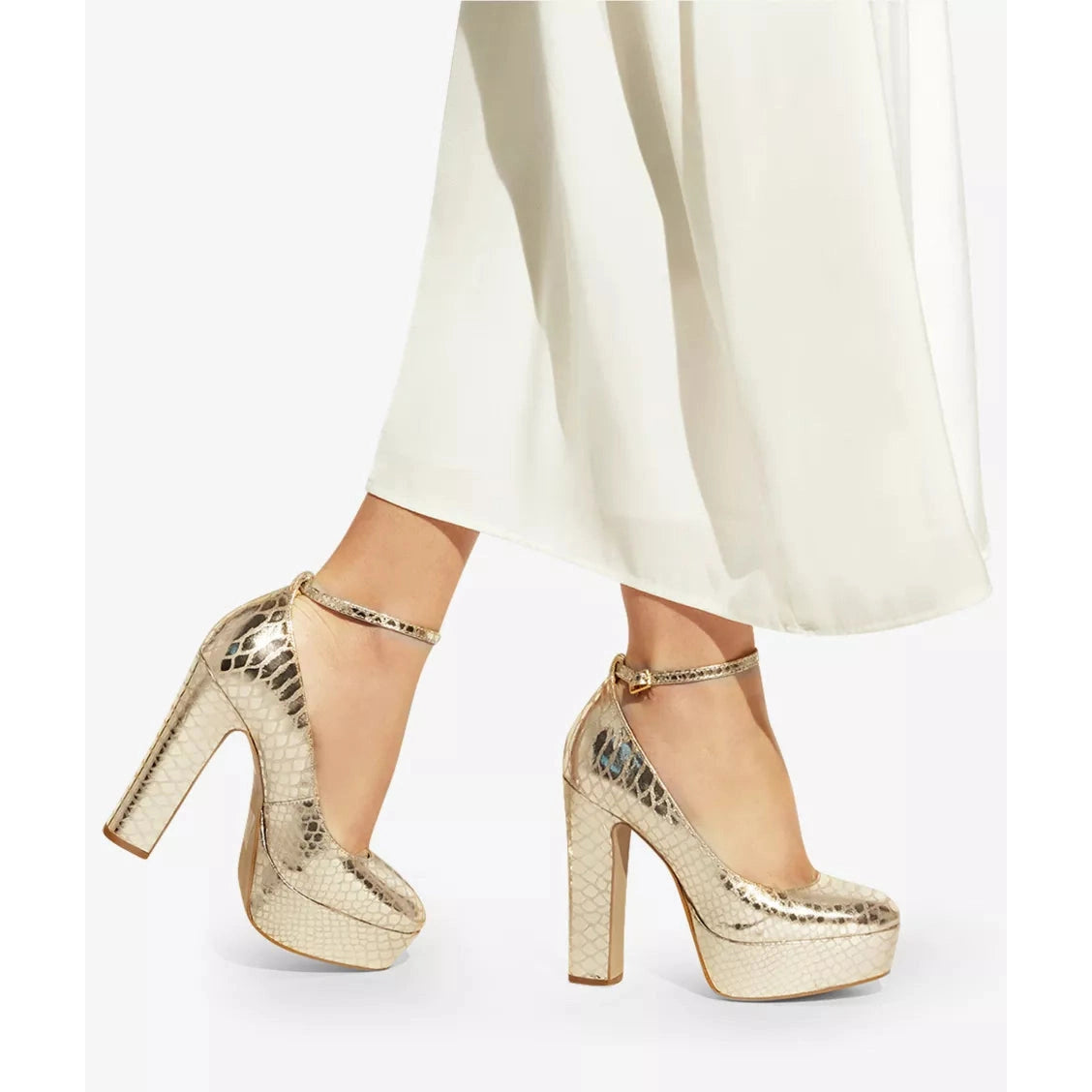 Dune gold metallic heels | size 8 or EU 38