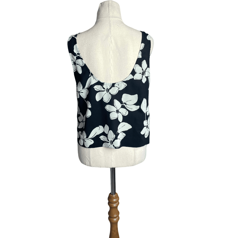 Ruby black tank w white flowers | size 8 | co-ord available