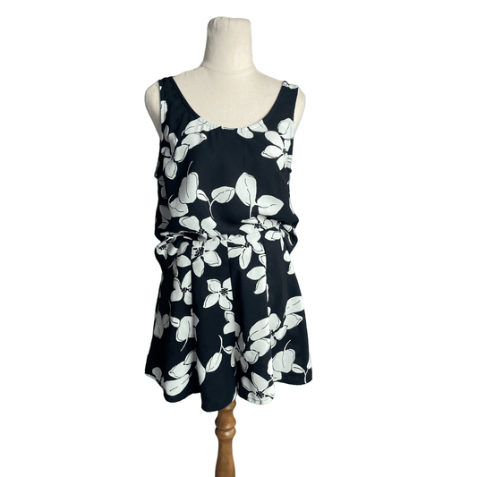 Ruby black tank w white flowers | size 8 | co-ord available