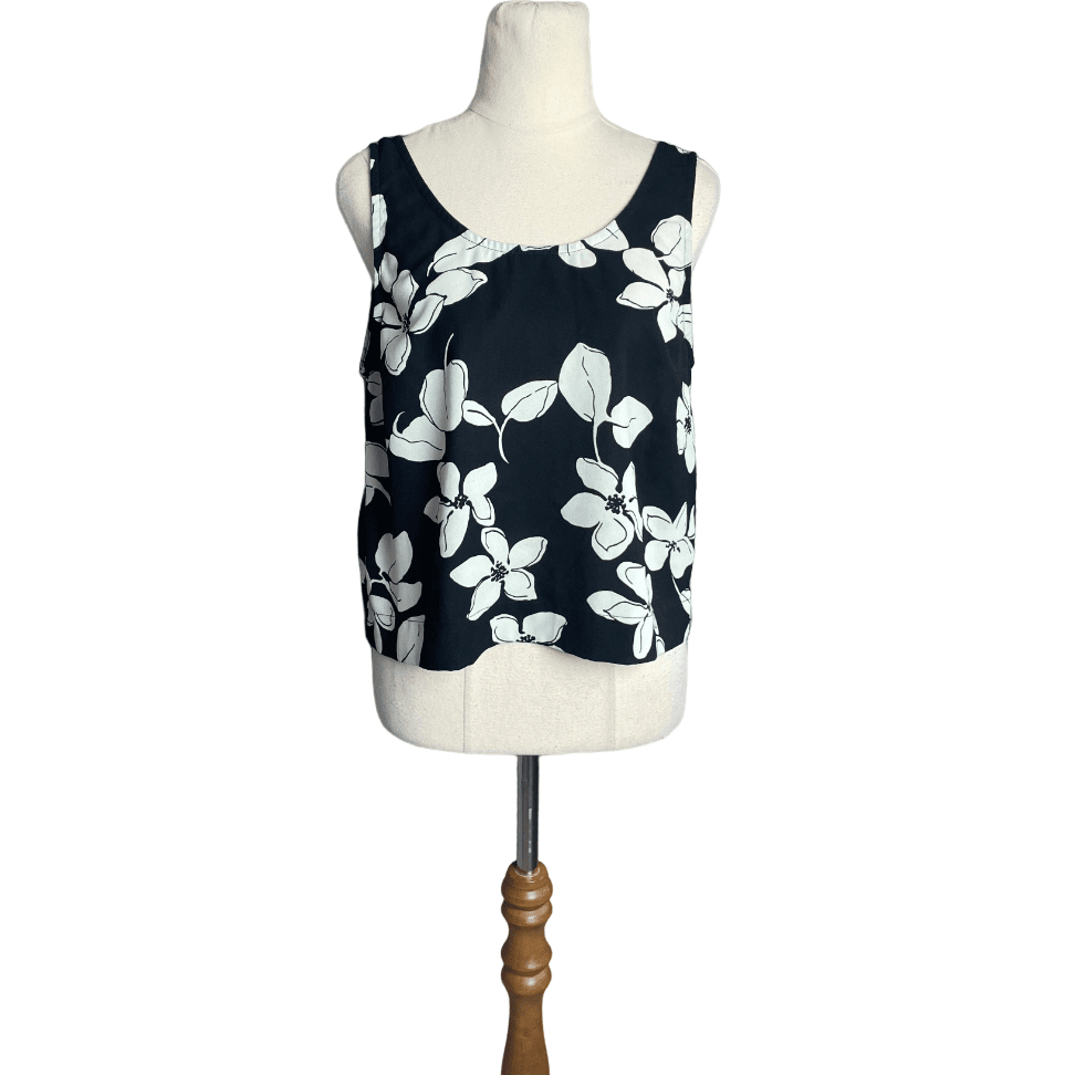 Ruby black tank w white flowers | size 8 | co-ord available