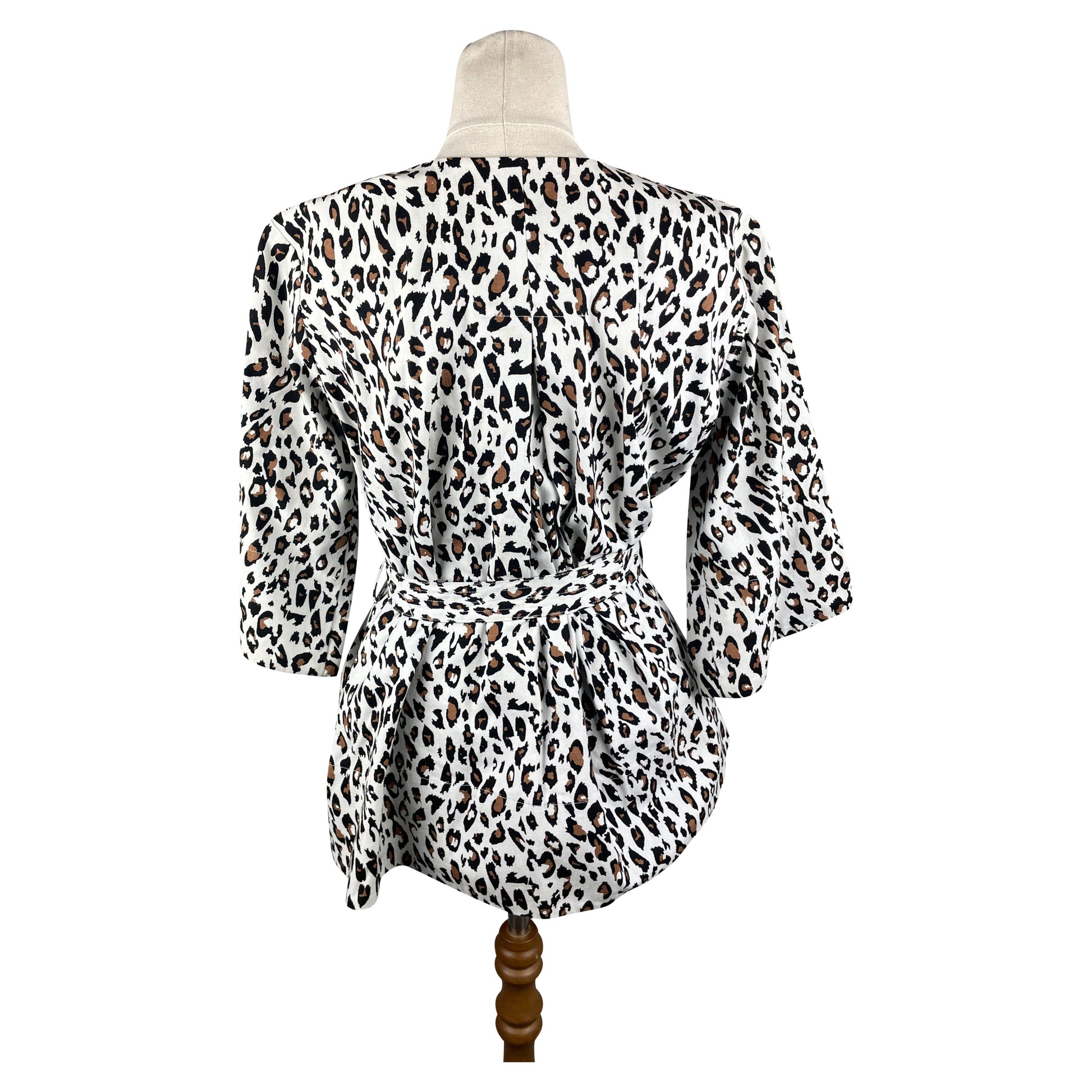 Ruby white cheetah print belted jacket | size 6