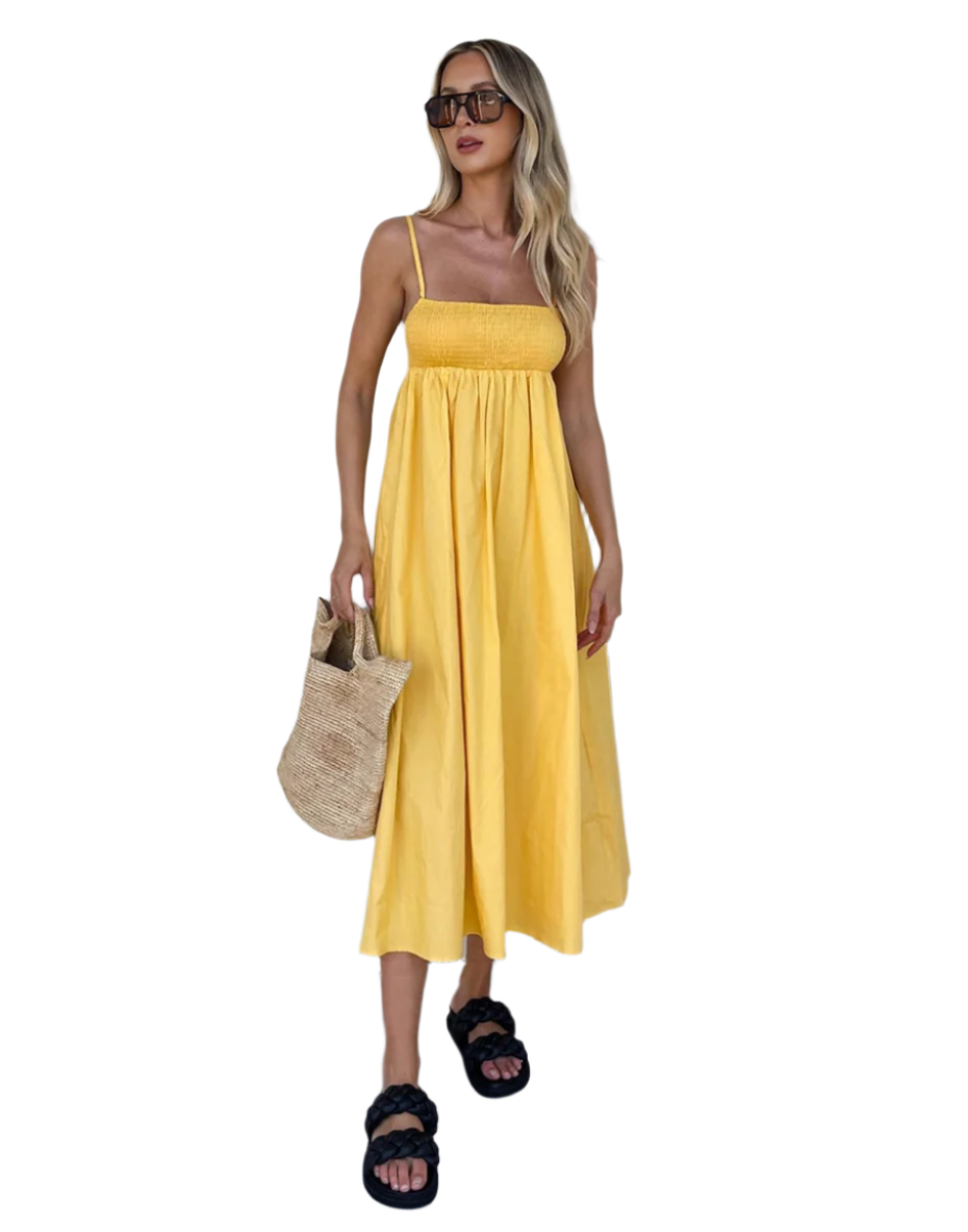 BNWT - Dazie Small Town Girl Midi Dress In Butter | size 10