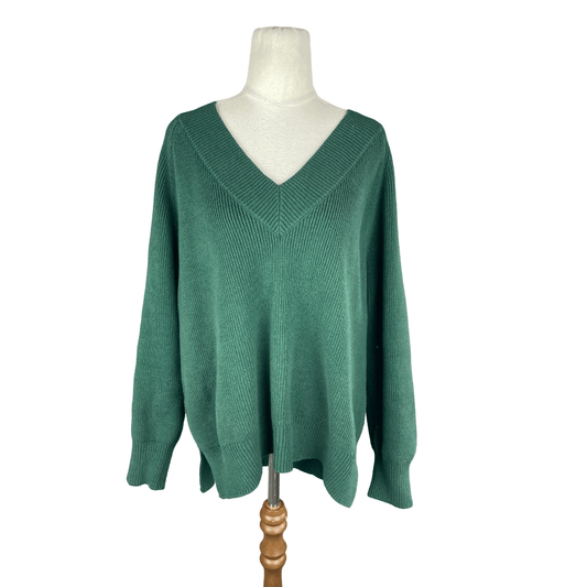 Stella & Gemma forrest green rib knit jumper | size 10-12