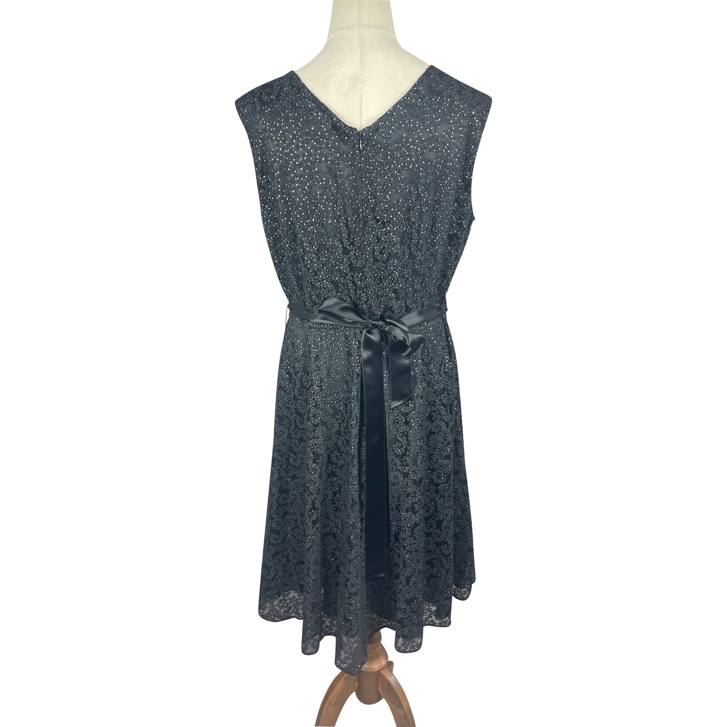 Tahari black vine print dress | size 14