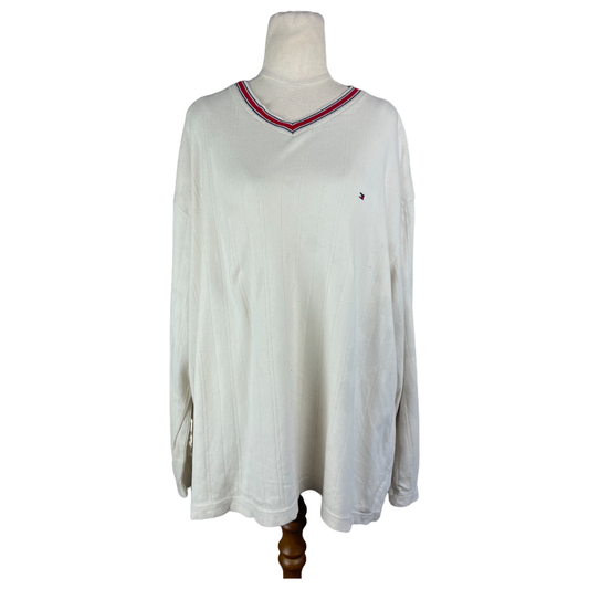 Tommy Hilfiger white V neck sweater | size 12-14