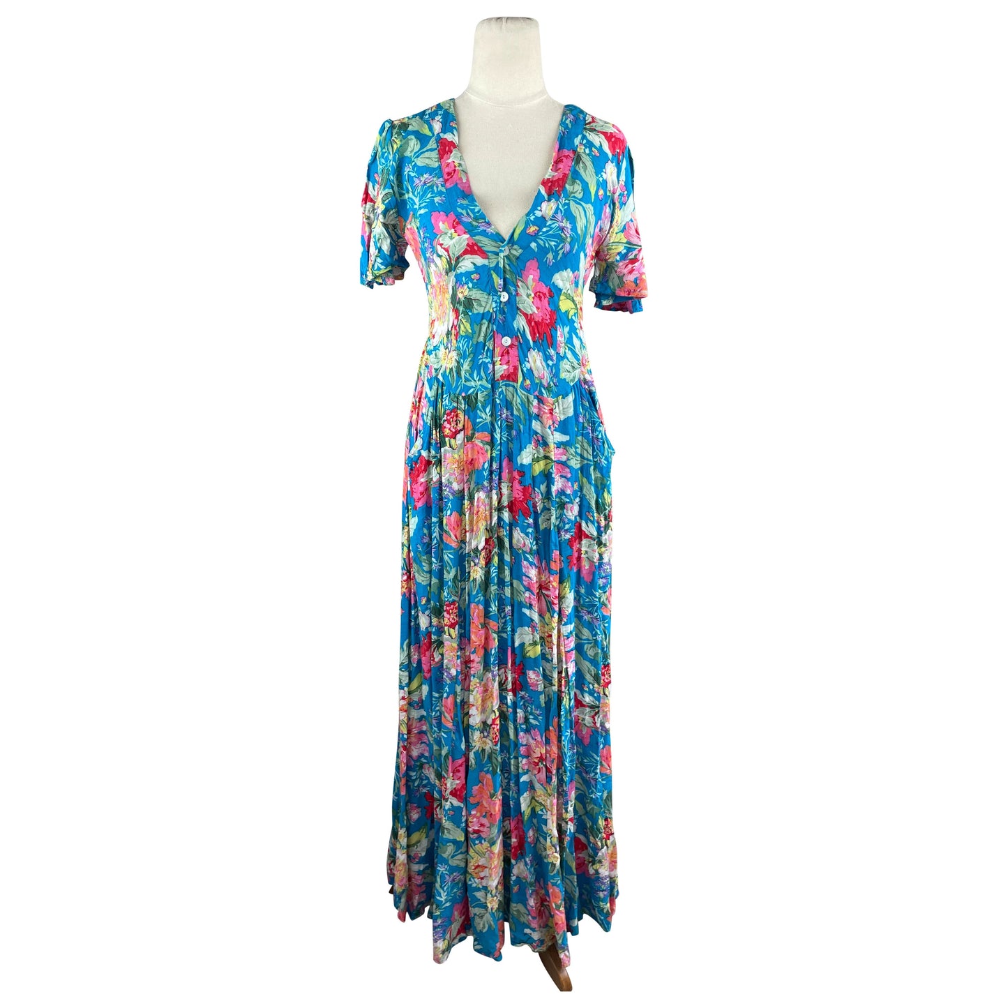 Tosca & Salome blue dress w flower print | size M