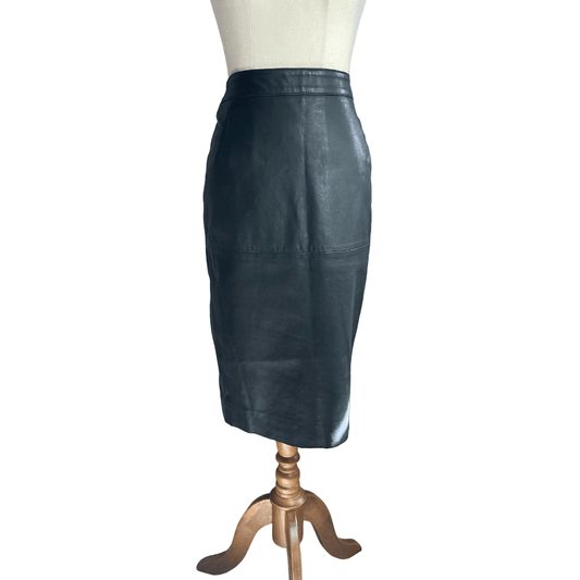 Trelise Cooper black leather pencil skirt | size 8