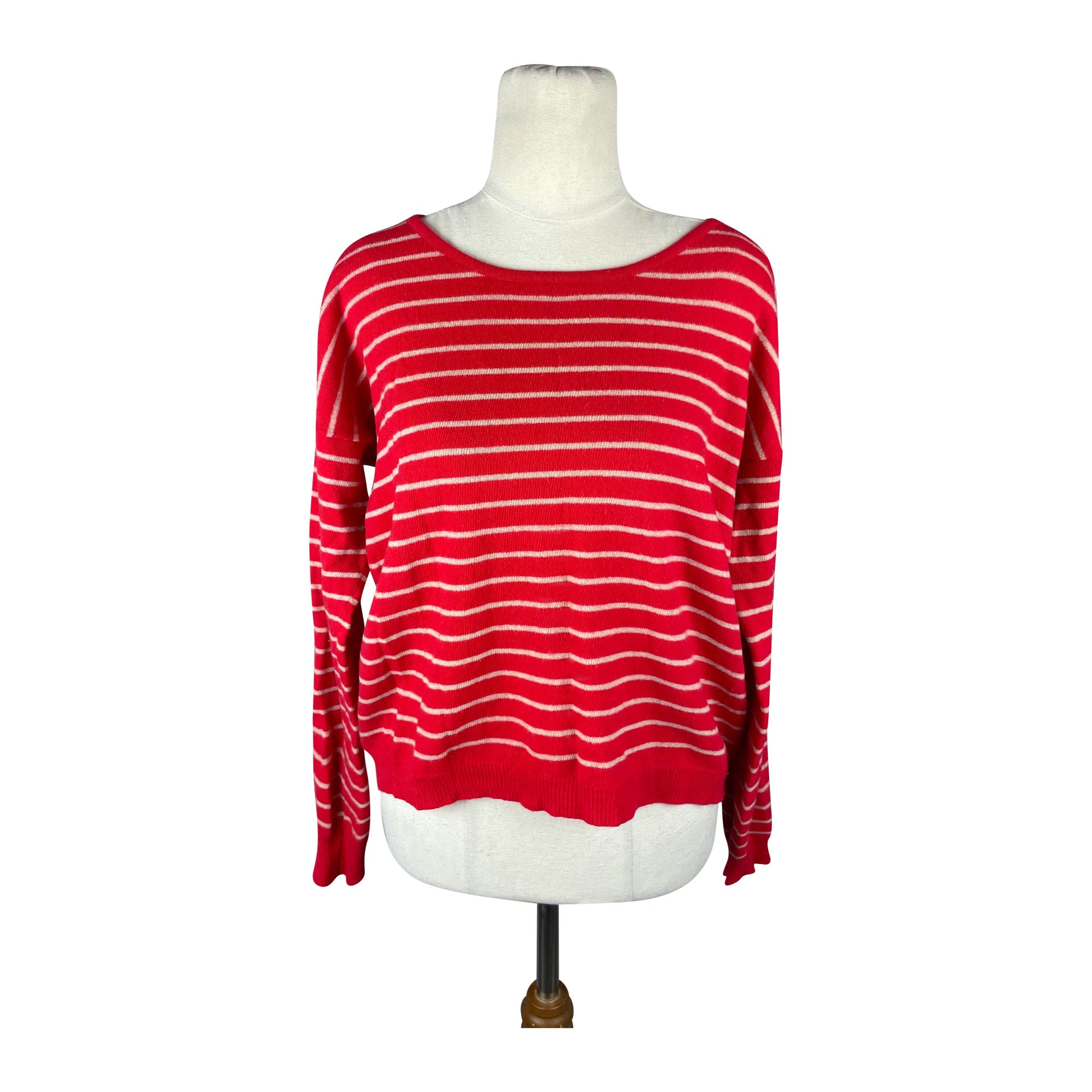 Trenery cashmere/wool red jumper w white stripes | size 12 – the thrift ...