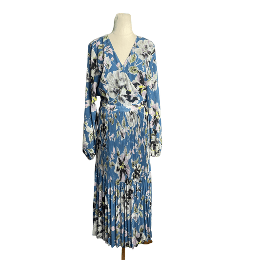 Witchery blue floral wrap dress | size 12