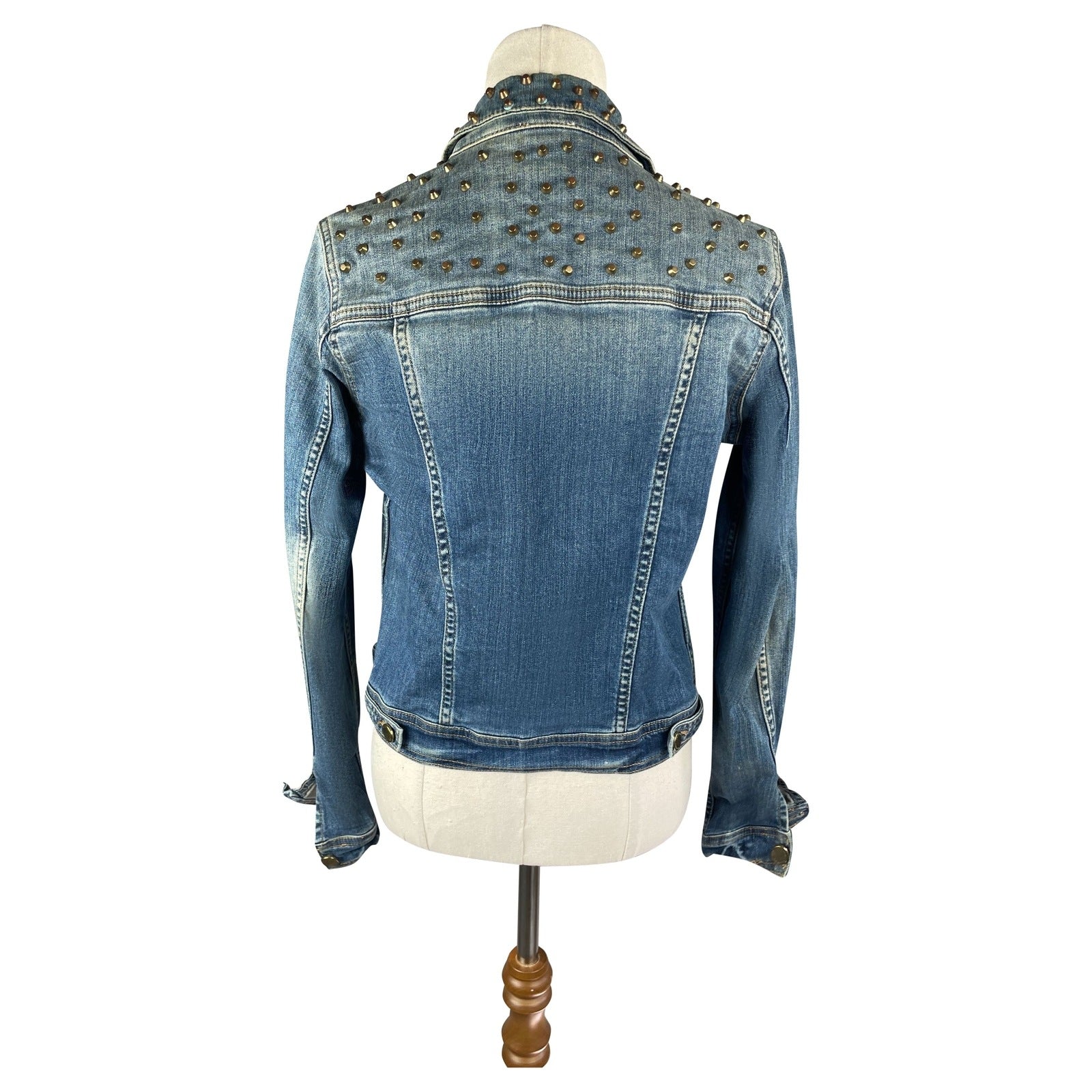 Zara blue studded denim jacket | size 8-10