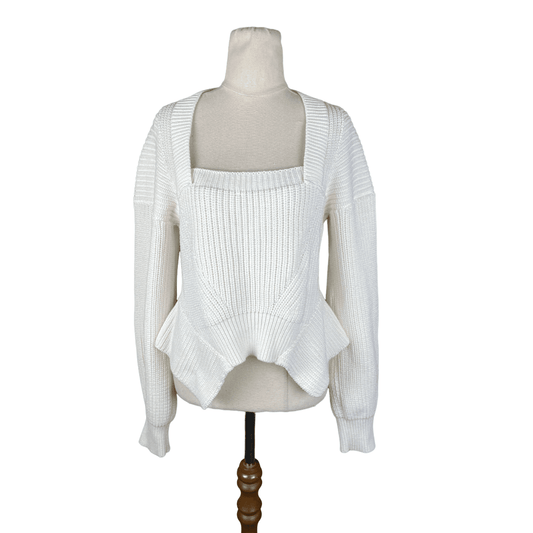 Zara cream wool-blend knit jumper | size 10-12