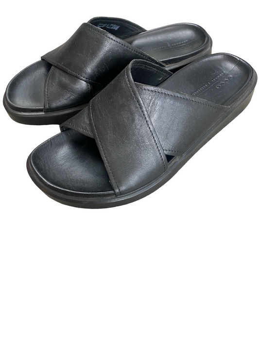 Ecco black leather slides | size 9 or EU 40