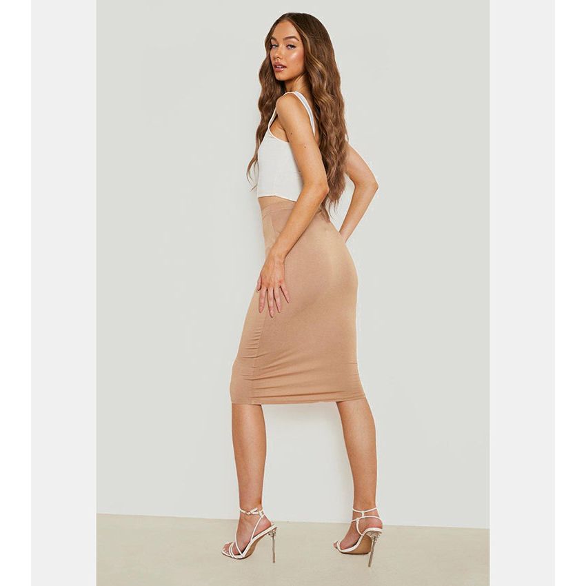 NEW - Boohoo basics camel skirt | size 14