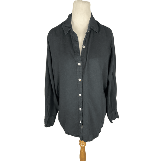 Glassons black linen blend shirt | size 10