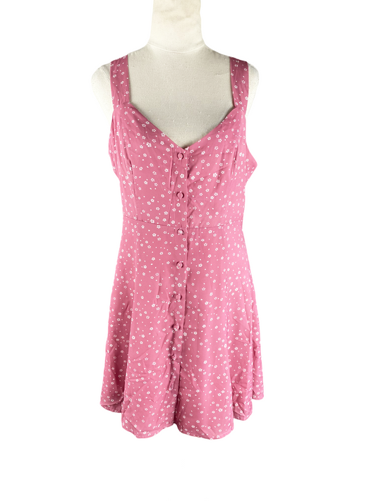 BNWT - Atmos&Here Cas Button Front Dress in Pink Spot | size 12