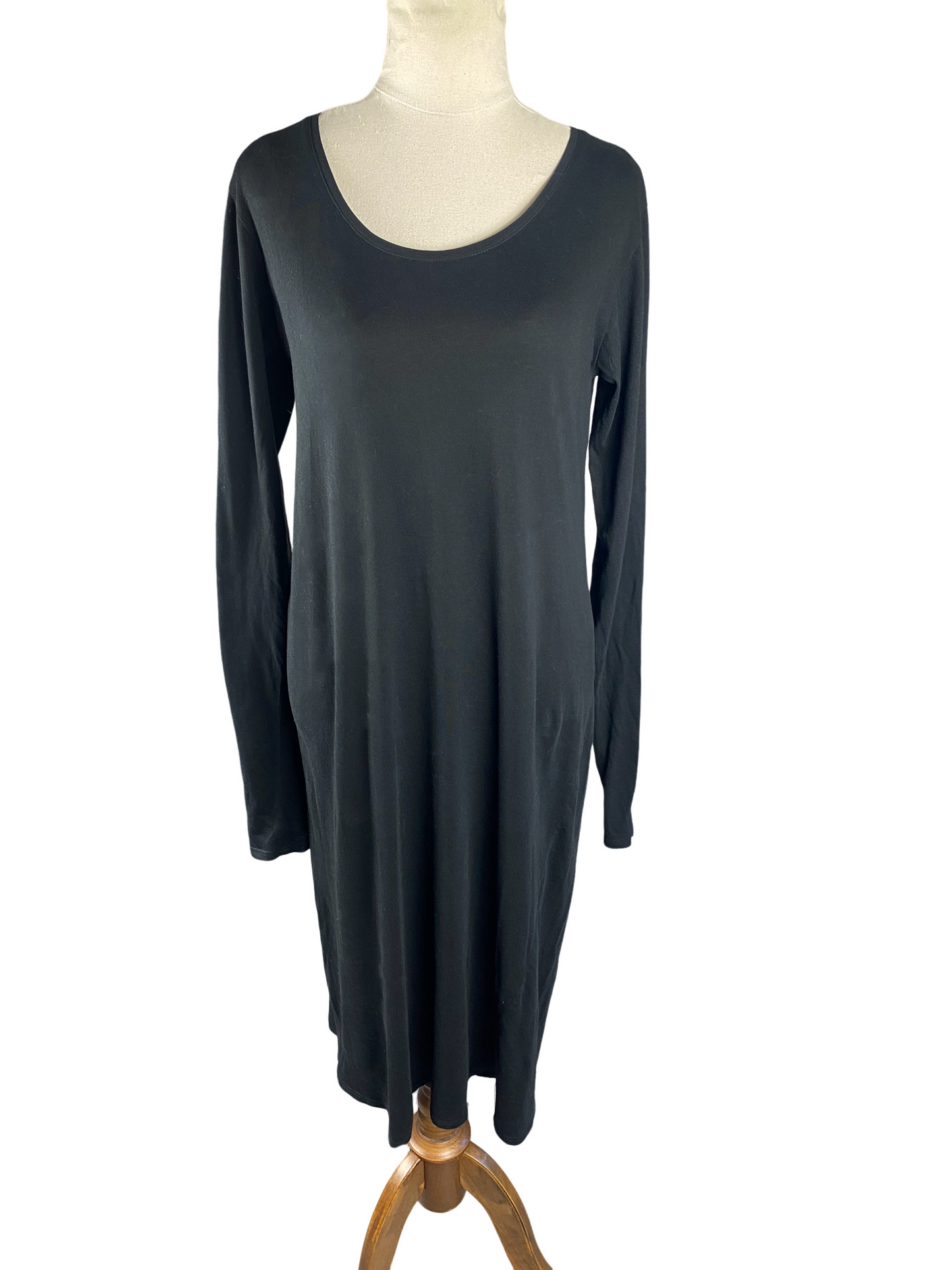 Kowtow black long sleeve dress | size 8