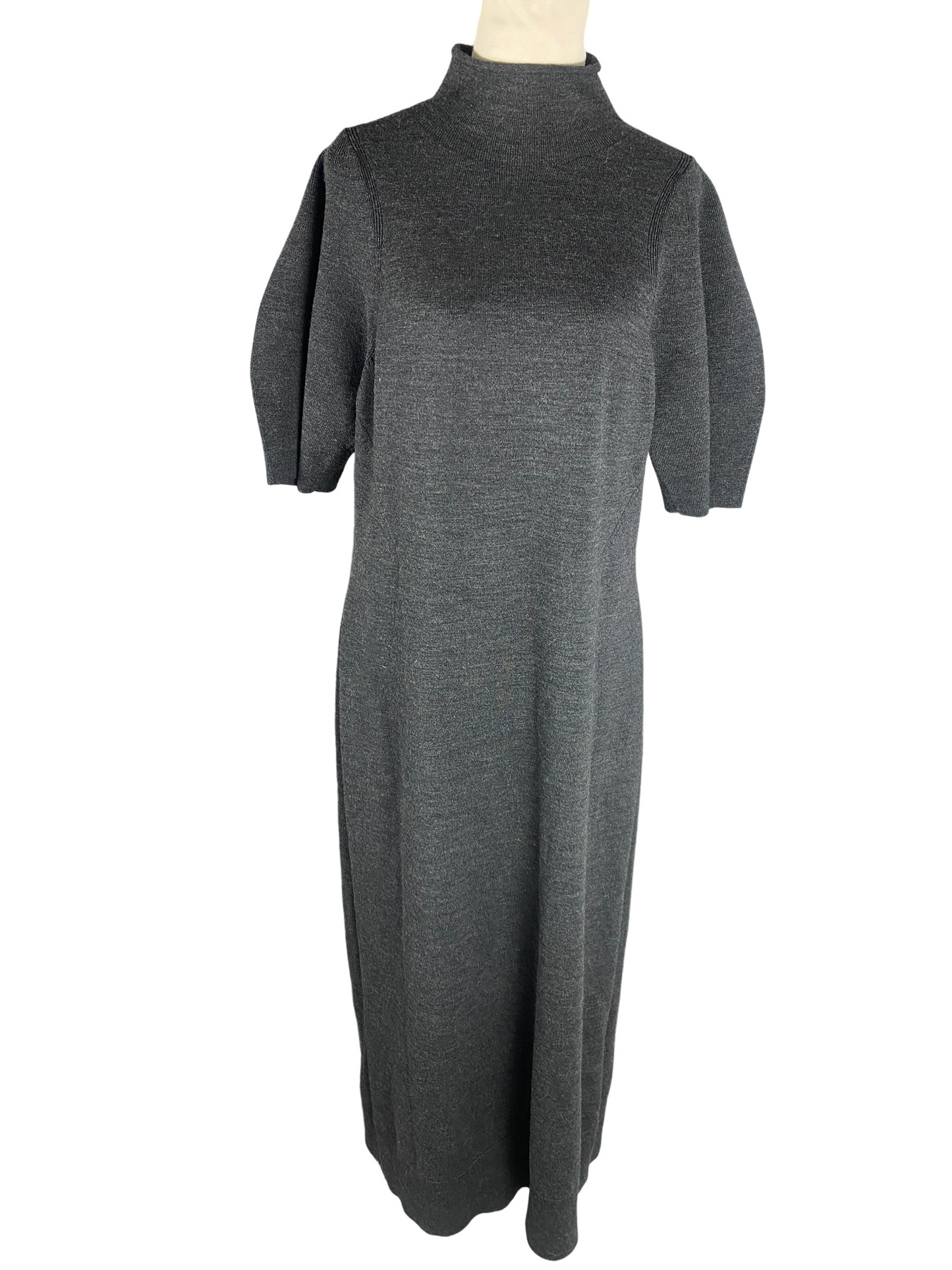 COS Puff Sleeve Wool-Mix Dress | size 16