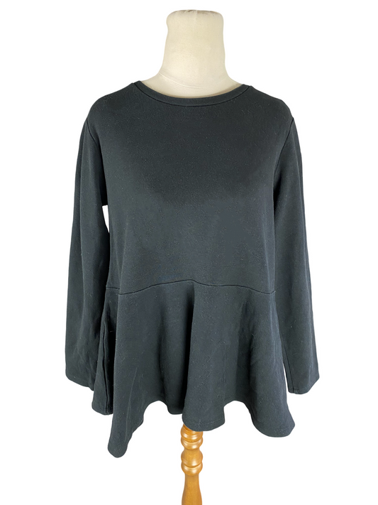 SEED black ruffle long-sleeve top | size 12