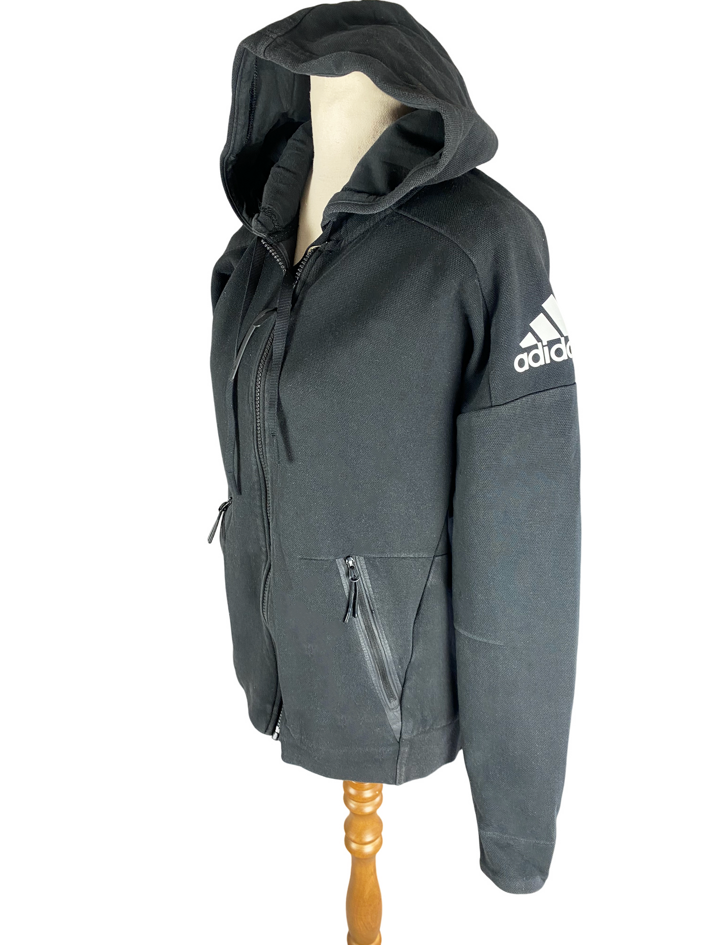 adidas black zip-up jacket | size 10