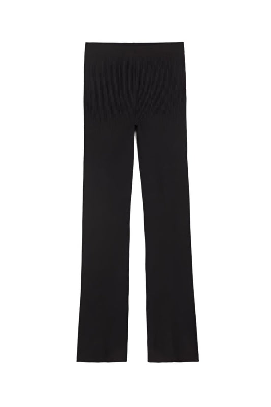 H&M Black Rib Flare Pull-On Pants | size Small