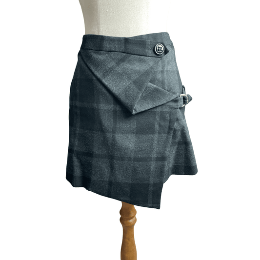 Karen Millen black plaid mini skirt | size 12