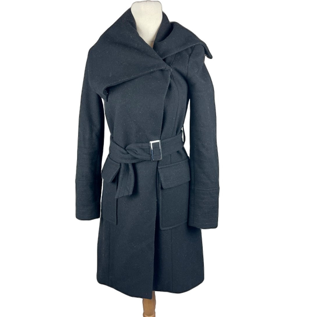 Forever New wool blend black coat | size 6