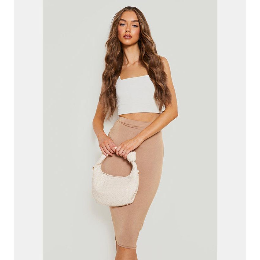 NEW - Boohoo basics camel skirt | size 14