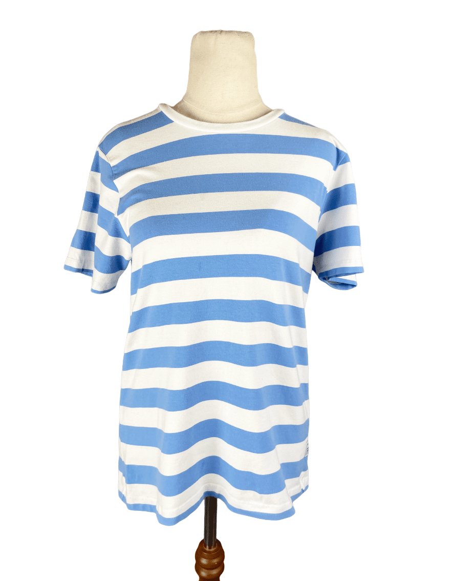 Huffer blue and white stripe t-shirt | size 8