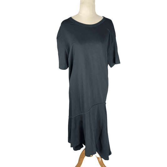 bassike oversized black shirt dress | size 8