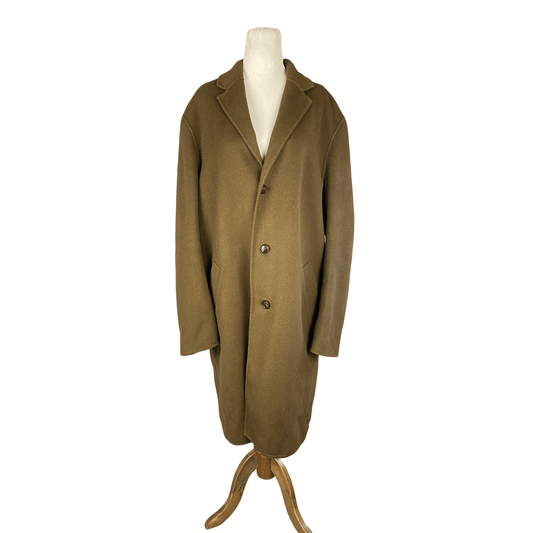 COS chocolate brown wool-blend coat | size 16